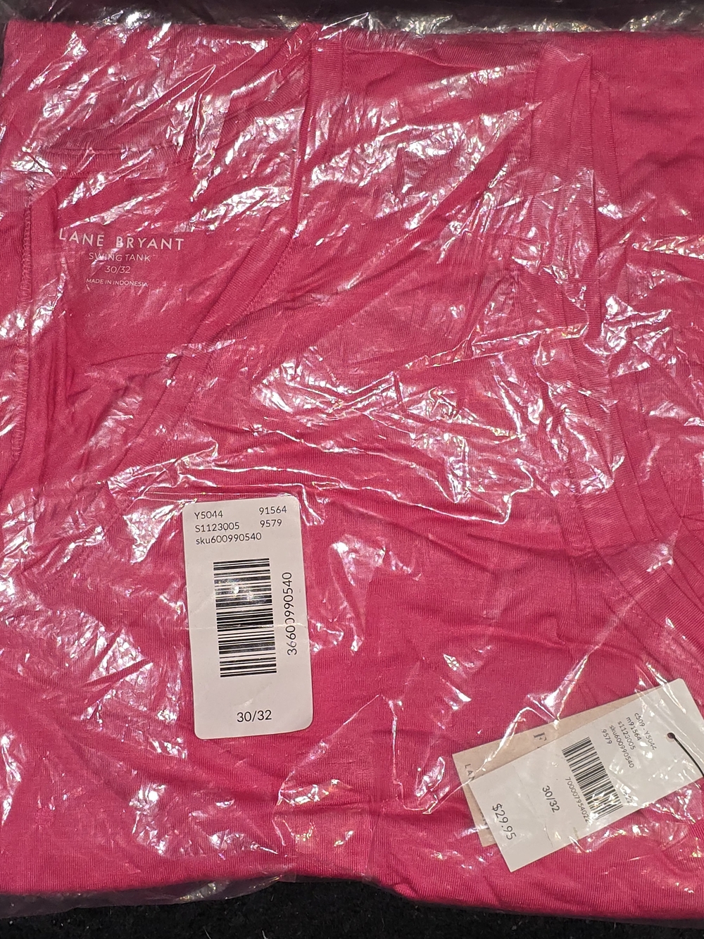 NWT Lane Bryant Hot Pink Women's Swing Tank Top. Size 30/32